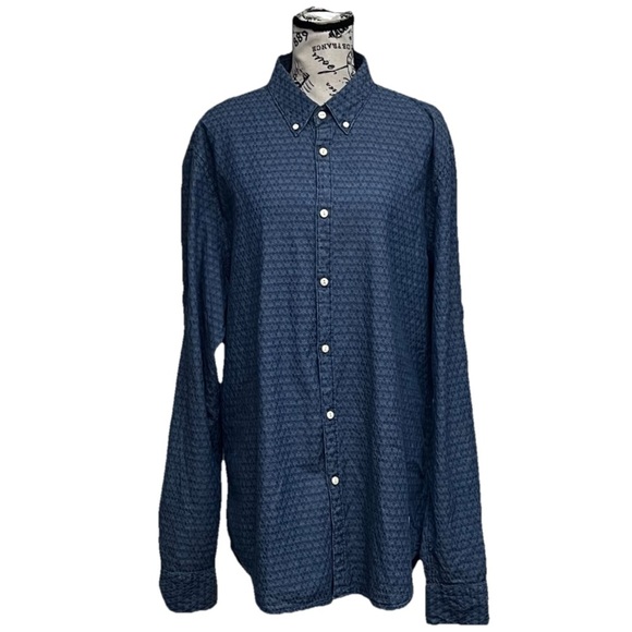 Scotch Soda Carnabay Surf Blue Chambray Shirt Beach Coastal Preppy XXL Beach - Picture 1 of 11